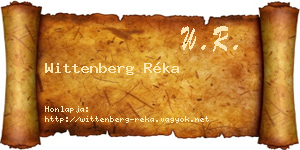 Wittenberg Réka névjegykártya